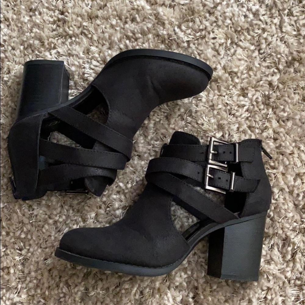 Black Buckle Booties
